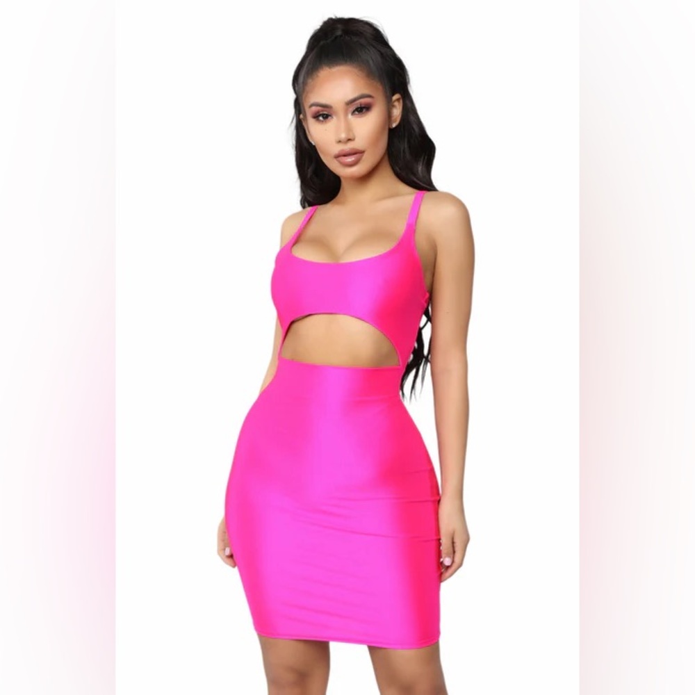 Hot Pink Cutout Bodycon Dress
